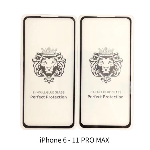 iPhone 6- 15pro max Lion head full cover tempered glass big arc explosion-proof protective film