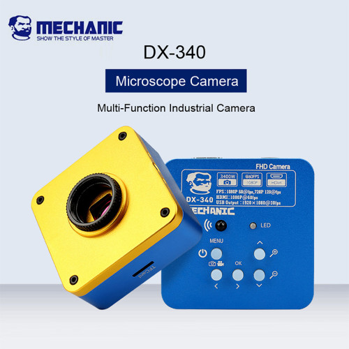 MECHANIC Microscope Camera DX-340 34 Million Pixel Industrial Grade Camera HDMI USB Simultaneous Output motherboard Chips Phone
