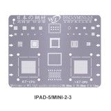 WL BGA Reballing Stencil Kit 0.12mm Thickness Tin Mesh Solder Template for iPad 2 3 4 5 6 Air 1 2 Mini 1 2 3 4 Pro