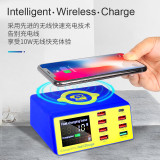 Mechanic iCharge 8 Pro intelligent digital display multi-port charger USB fast charge + intelligent wireless charge mobile phone tablet multi-interface fast charging 5V2.4A QC3.0 PD