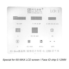 AMAOE LCD1 reballing stencil 6S-12PRO MAX lcd display IC Face IC steel net