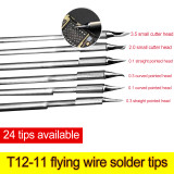 Leisto T12-11 soldering iron tips flying wire solder tips 0.1/2.0/0.3/3.5 straight/bent/pointed/cutter solder tip head