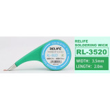 Relife RL Desoldering Wick Dispenser Pack with Stainless Steel Mouth for soldering solder remover desoldering tool 2M