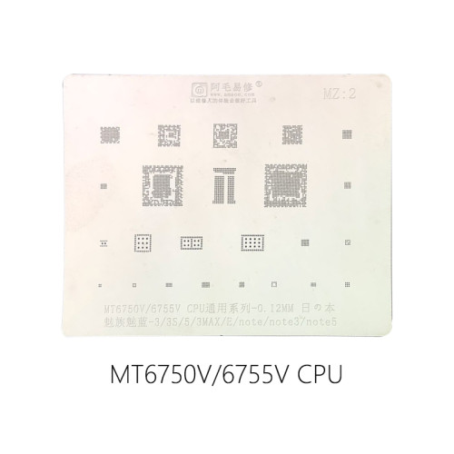 AMAOE MZ2 MZ:2 CPU stencil for Meizu Meilan 3/3S/3MAX/5/E Note3 Note5 MT6750V MT6755V 0.12MM reballing steel mesh