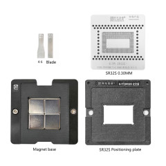 AMAOE MAC 6-7 Gen SR32S Macbook CPU reballing stencil kit 0.30MM SR32S steel mesh / SR32S position plate / magnetic base