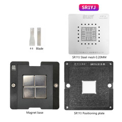 AMAOE SR1YJ reballing stencil kit for Macbook 0.20MM SR1YJ steel mesh SR1YJ position plate magnetic base