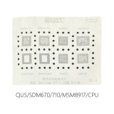 AMAOE QU:5 Qualcomm CPU reballing stencil 0.12MM SDM845 SM8150 SDM670 SDM710 MSM8917 SM6150 QU5 CPU steel mesh 0.12MM