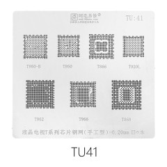 AMAOE TU:41 LCD TV T series CPU reballing stencil 0.20MM TU41 for T960-B/T950/T962/T966/T866/T868/T920L