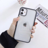 Full cover transparent cases with color side for iPhone 6-11promax two-color iPhone cases 4 side cover transparent contrast border all-inclusive protective iPhone cover cases