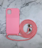 iPhone models silicone case with neck-hanging integrated rope Lanyard silicone phone case