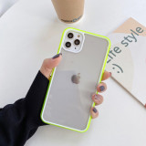 Full cover transparent cases with color side for iPhone 6-11promax two-color iPhone cases 4 side cover transparent contrast border all-inclusive protective iPhone cover cases