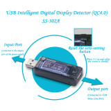 USB digital display tester fast charging SS-302A power group table current voltage detector supports a variety of devices