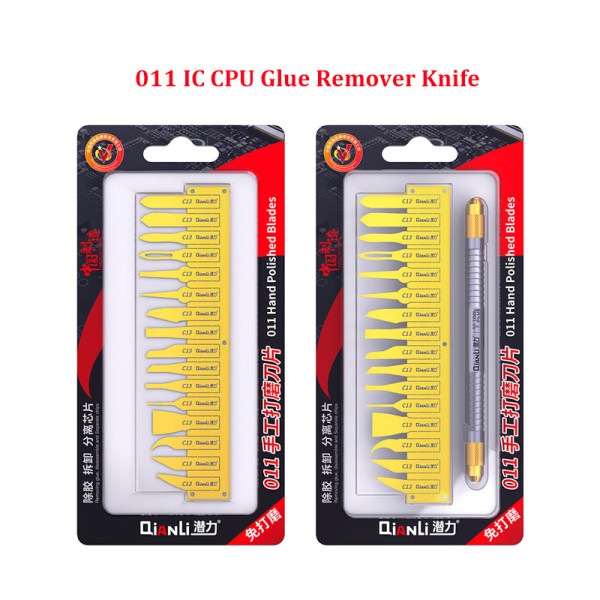Qianli 011 IC CPU Glue Remover Knife Solder Paste Cleaning Scraping Pry Knife for Motherboard BGA Repair hand polished blades