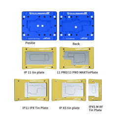 Mechanic iBGA 10 IN 1 Motherboard Middle Rework Tin Mesh Platform for iPhone X-12 Pro Max Repair BGA Reballing Stencil