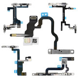 Power On Off / Volume Up Down Side Button Key Ribbon Flex Cable With Metal For iPhone 5~14promax