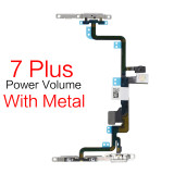 Power On Off / Volume Up Down Side Button Key Ribbon Flex Cable With Metal For iPhone 5~15promax