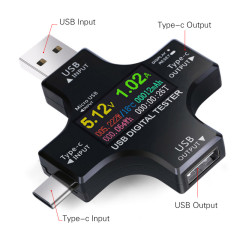 USB Tester TFT Color Bluetooth Type-C PD Digital Voltmeter Vurrent Meter Ammeter Voltage Usb Current Tester Measurement