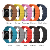Apple watch leather two-section loop strap apple watchS1/S2/S3/S4/S5 leather magnetic watch strap