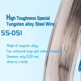 Sunshine SS-051 LCD Screen Separation Wire Ultrafine 0.03MM 100m Cutting Steel Wire