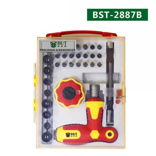 Selling High Quality 34 in 1 Drill Screwdriver Bits Set Multi-functional Repair Tools Kit for Computer and iPhone BST-2887B