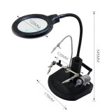 BEST-308L Repair table magnifying glass with iron frame tin wire frame welding workbench Magnifier with auxiliary clip for phone 1 order