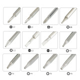 BEST-805 Screwdrivers 12pcs T2 T3 T4 T5 T6 Torx Phillps 2.0 Slotted Pentalobe 0.8 Screwdriver Set Opening Tool for Cell Phone Screwdriver
