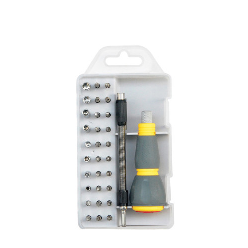 BST-2990C 33PCS in 1 Rapid Ratchet Screwdriver Sets Household Type Screwdriver Tools Collocation Spring Extension Rod Hand Tools