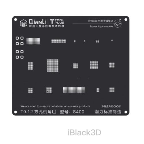 QIANLI  iBlack3D positioning tin planting black net Apple i5-i8 power logic module square hole high temperature resistance