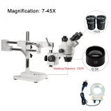 3.5X-180X Continuous Zoom Trinocular stereo microscope Trinocular microscope Zoom 45 90 180X