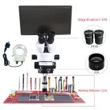 Mouse Control 11.6  Tablet PC Industrial Digital Microscopio Camera monitor 0.5 2X 3.5X 7X 45X 90X Continuous trinocular microscope