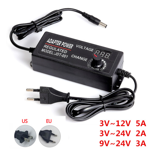 Adjustable AC to DC 3V-12V 3V-24V 9V-24V Universal adapter with display screen voltage Regulated power supply adatpor 3 12 24 v