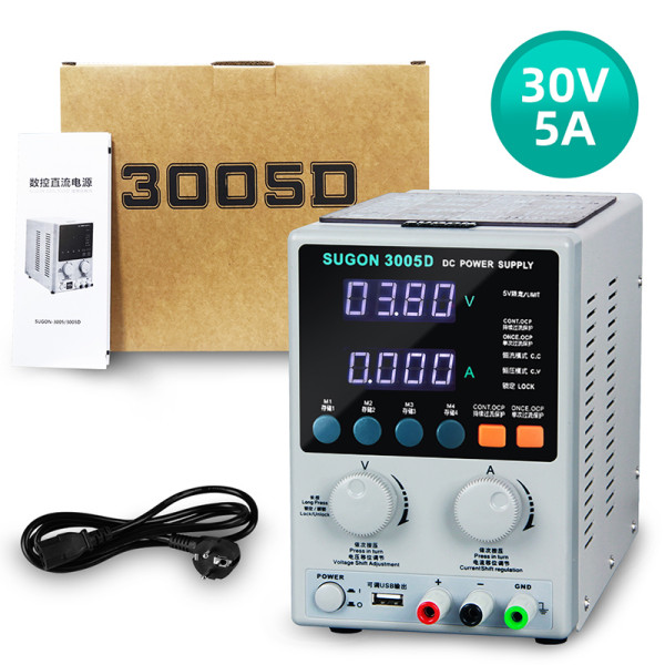 New SUGON 3005D 30V 5A DC Power Supply Adjustable 4 Digit Display Laboratory Power Supply110/220V Voltage Regulator For Phone Repair