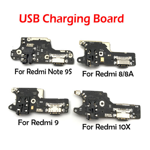 USB Power Charging Port Board Flex Cable Connector Parts For Xiaomi Redmi 8 8A 9A 10X Note 9S Note9 Pro Note9S Microphone Module