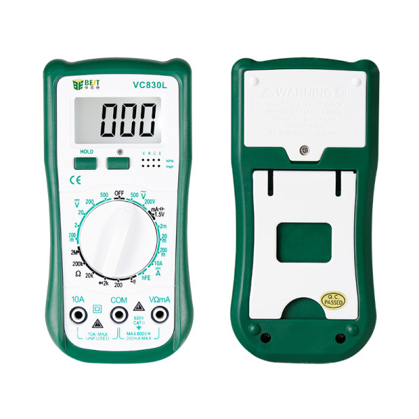 BST-VC830L dual-backlight digital multimeter, manual range, three and a half-digit backlit display
