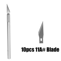 1 Knife Handle + 10pcs Blade Replacement 11A# Wood Cut Paper Knife PCB Repair Scalpel Knife DIY Cutting Tool