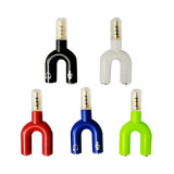 audio cable 3.5mm Audio Converter Split wheat adapter Color one point two couple headset mobile computer splitter audio cable