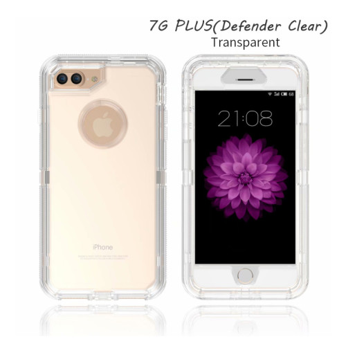 iPhone 6G-15promax defender clear case four-corner shockproof three-in-one transparent phone case