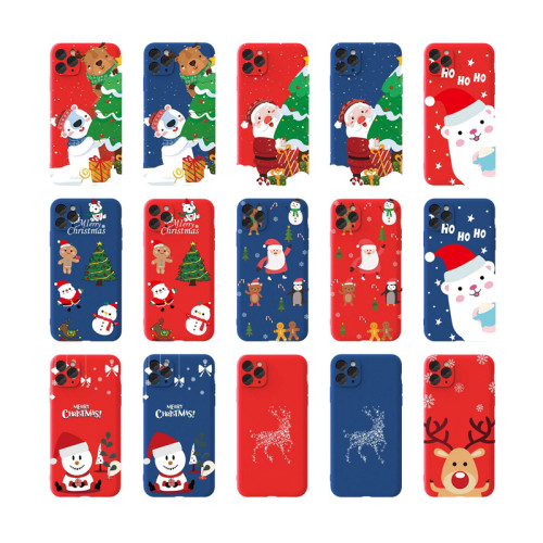 Liquid silicone mobile phone case Christmas protective cover for iphone