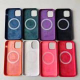 MIKALEN colorful leather case iPhone 11 12 new popular case with magnetic ring compatible with wireless charger