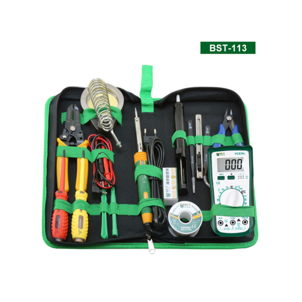 BST-113 BST-113 16 en 1 hogar herramienta profesional con destornilladores de soldadura de hierro multímetro y pinzas para teléfono portátil Reparación de PC