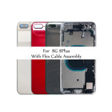 Full Housing for iPhone 8 8Plus Plus Back Glass Battery Cover Middle Frame Chassis with Flex Cable
