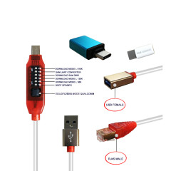 Micro USB RJ45 All in One Multifunction Boot Cable with Micro USB Type-C RJ45 for LG 56k and Samsung 300k Download Mode