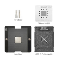 AMAOE Macbook T2 reballing stencil kit 0.12MM Mac T2 IC chip upper layer lower layer steel mesh / T2 position plate / magnetic base