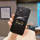 Three-dimensional different pupil black and white cat eye phone case for iphone 6~12promax