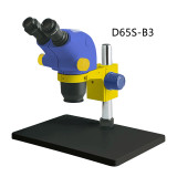 Mechanic D65T/D65S-B3 Big Table Zoom 6.5X-65X Industrial Trinocular Stereo Microscope Magnification +56 Adjustable LED Lights