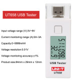 UNI-T USB Tester Voltmeter Ammeter UT658 UT658B Digital LCD Voltage Monitor Current Meter Capacity Tester 9V 3A With Backlight