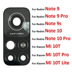 Lente de Cristal para cámara trasera de Xiaomi Redmi Note 9, 9S, 10, 10s Pro, 9A, 9C / Mi 10, 10T, Note 10 Pro, 11 Lite, con adhesivo, 2 uds.