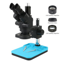 3.5X 7X 45X 90X Industrial Lab Simul-Focal Stereo Microscope Trinocular Microscope Set  with 144 LED light