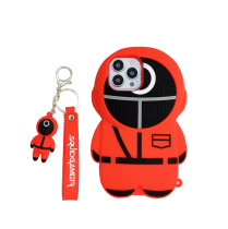 Cartoon silicone phone case for iphone 7G-13 PRO MAX full cover protective case with strap