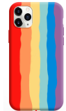 Rainbow silicone cases for Apple  iPhone 6-15promax  rainbow liquid style silicone mobile phone case anti-fall protective case